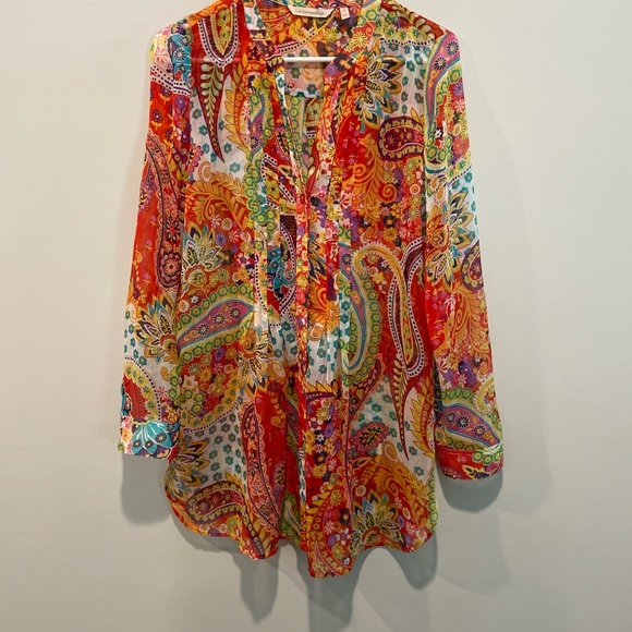 Soft Surroundings Colorful button front tunic. - Picture 12 of 15